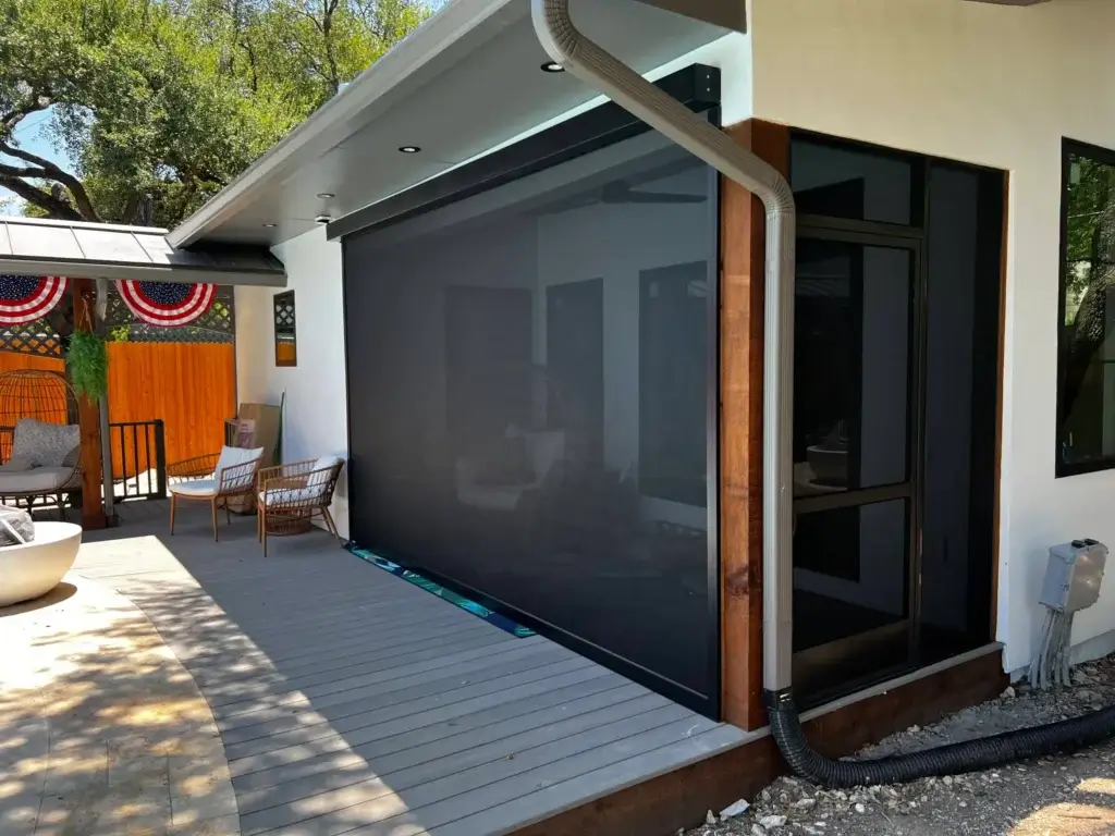 Outdoor Shades with Door