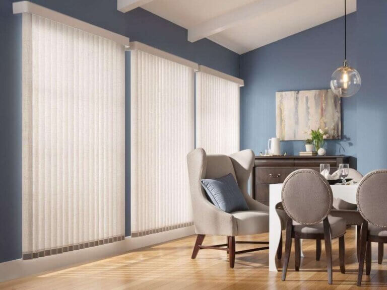 Graber Vertical Blinds in Dining Area