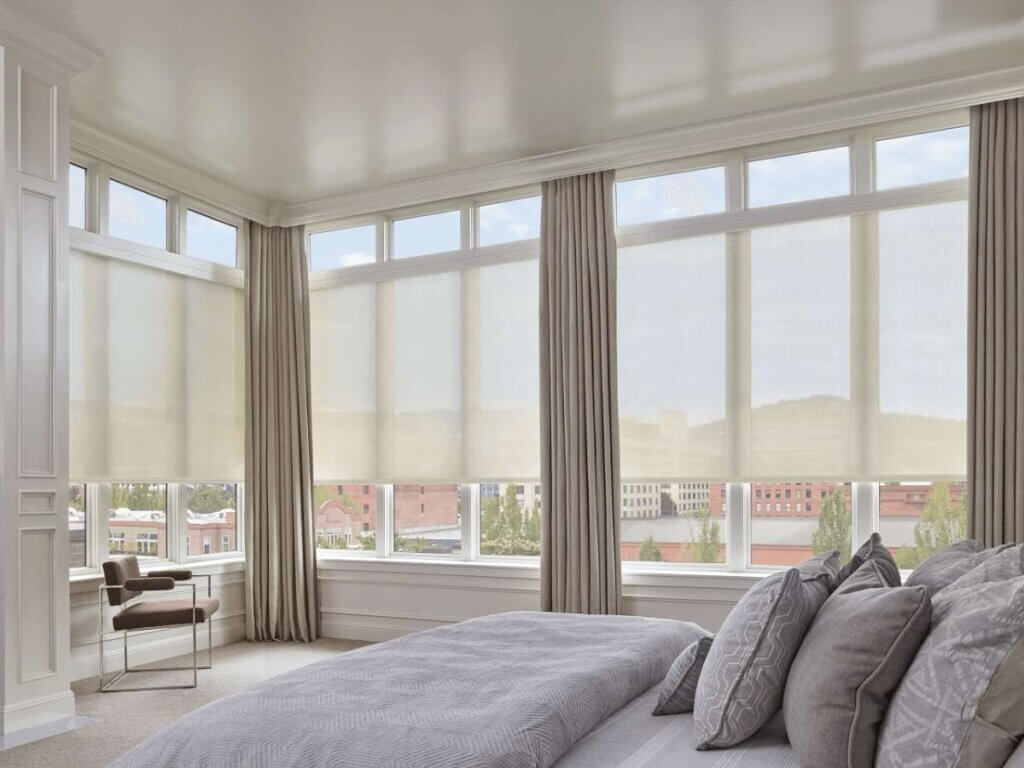 Solar Shades with Drapes